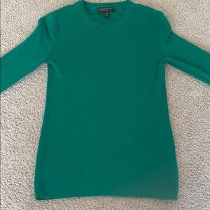 Banana Republic Merino Wool Scalloped Neck Emerald Green Sweater